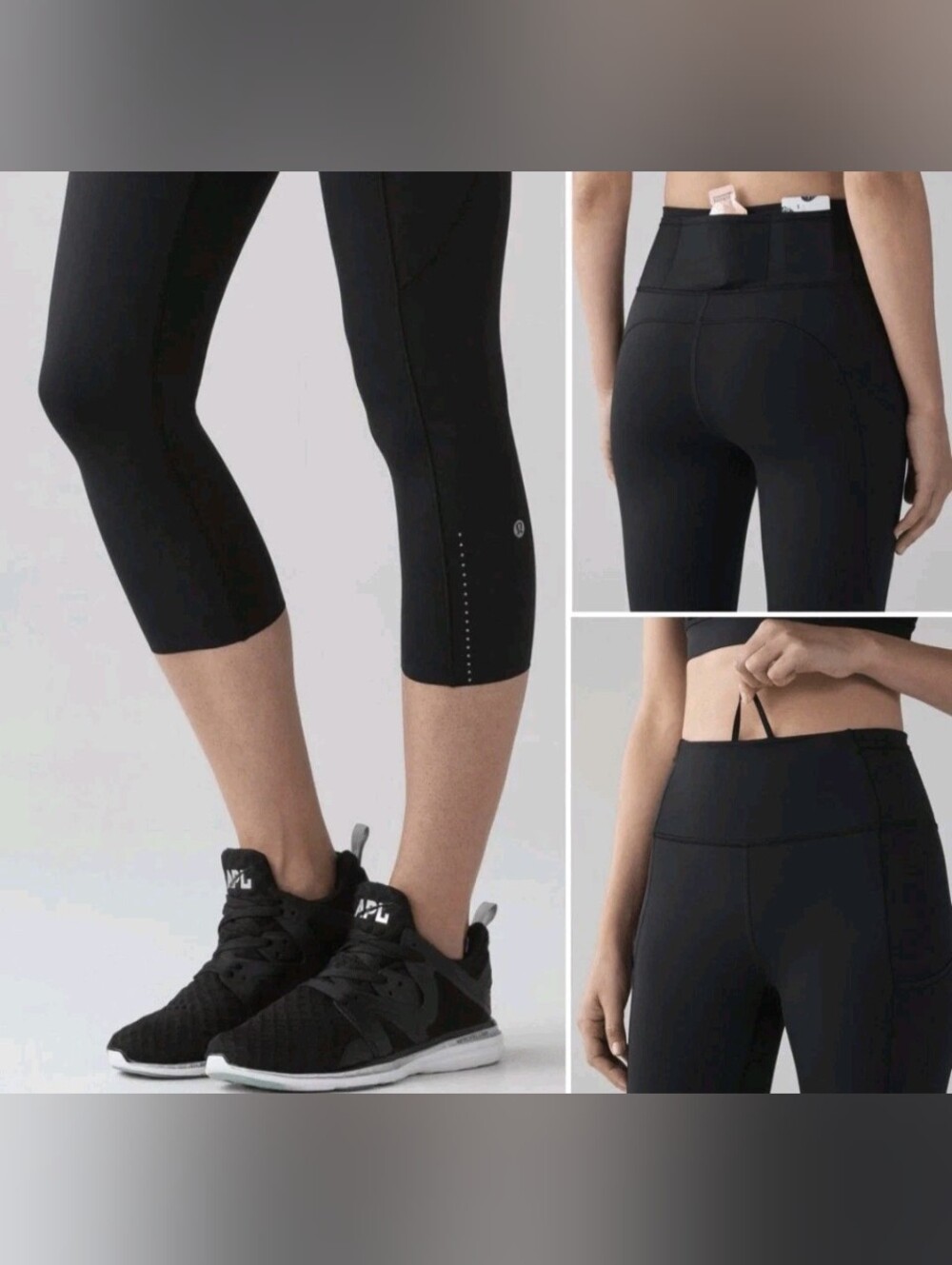 Lululemon Fast Free Crop II Nulux Black Sz 4 W6AS5S
